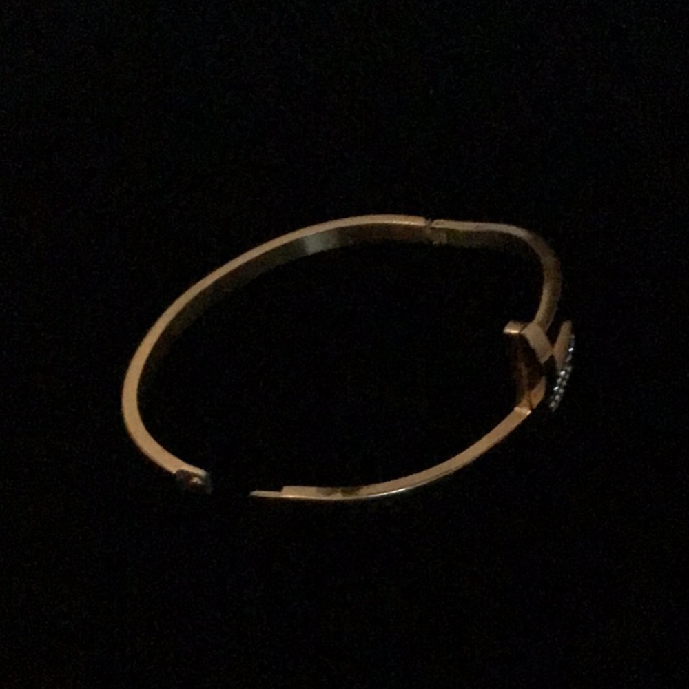 Elegant gold tone Nail Bracelet with Rhinestone Accents. Hinged on one side.EUC - Picture 6 of 6